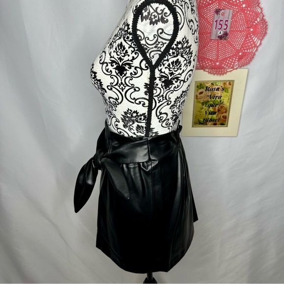 NWT Jason Wu Faux Black Leather Skirt Side Tie Size Large - Picture 4 of 13